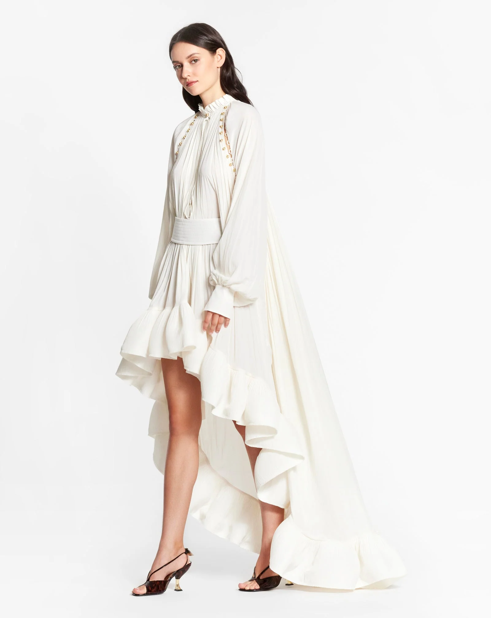 ASYMMETRICAL CHARMEUSE DRESS - Image 3