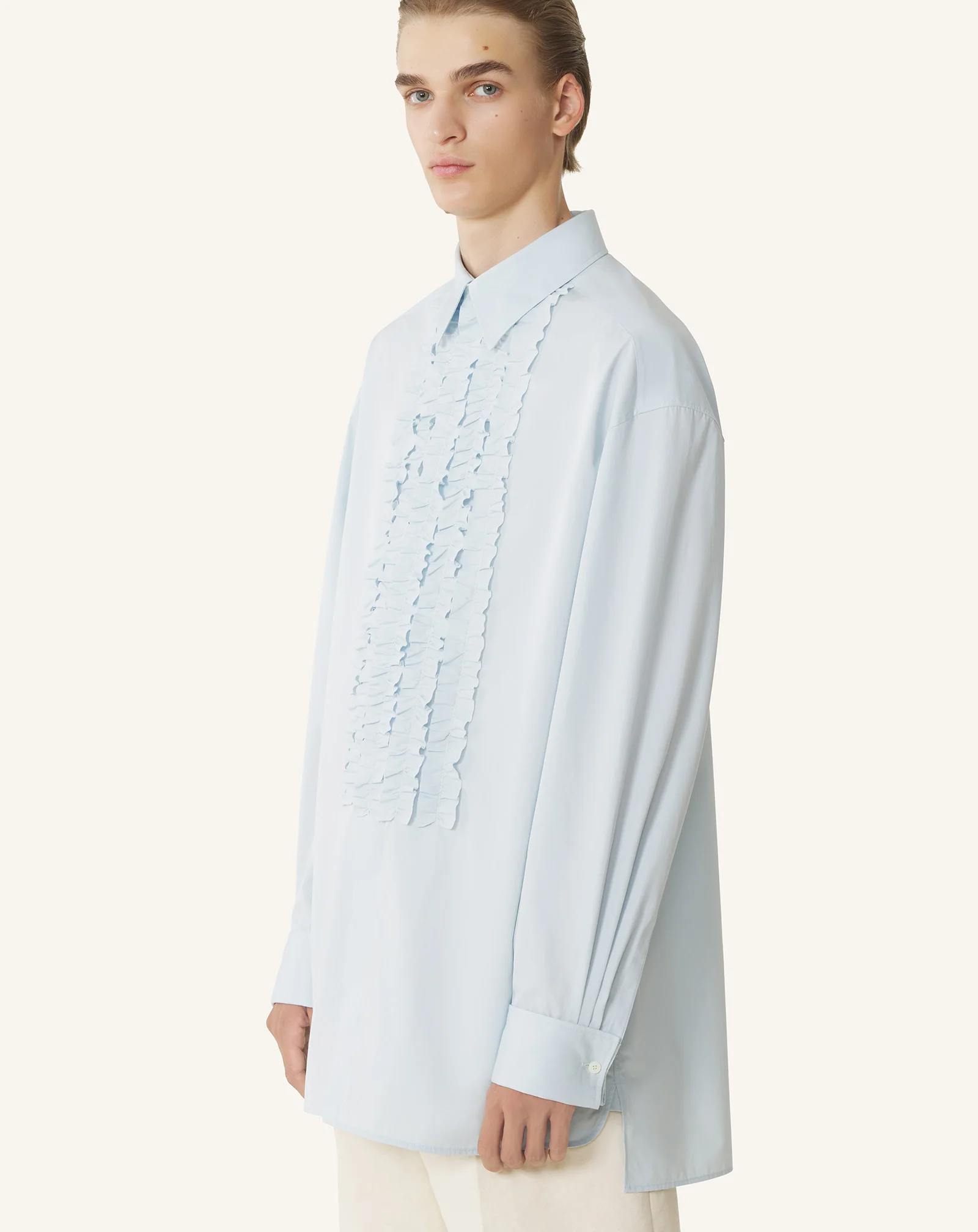 COTTON POPLIN BIB FRONT SHIRT - Image 3