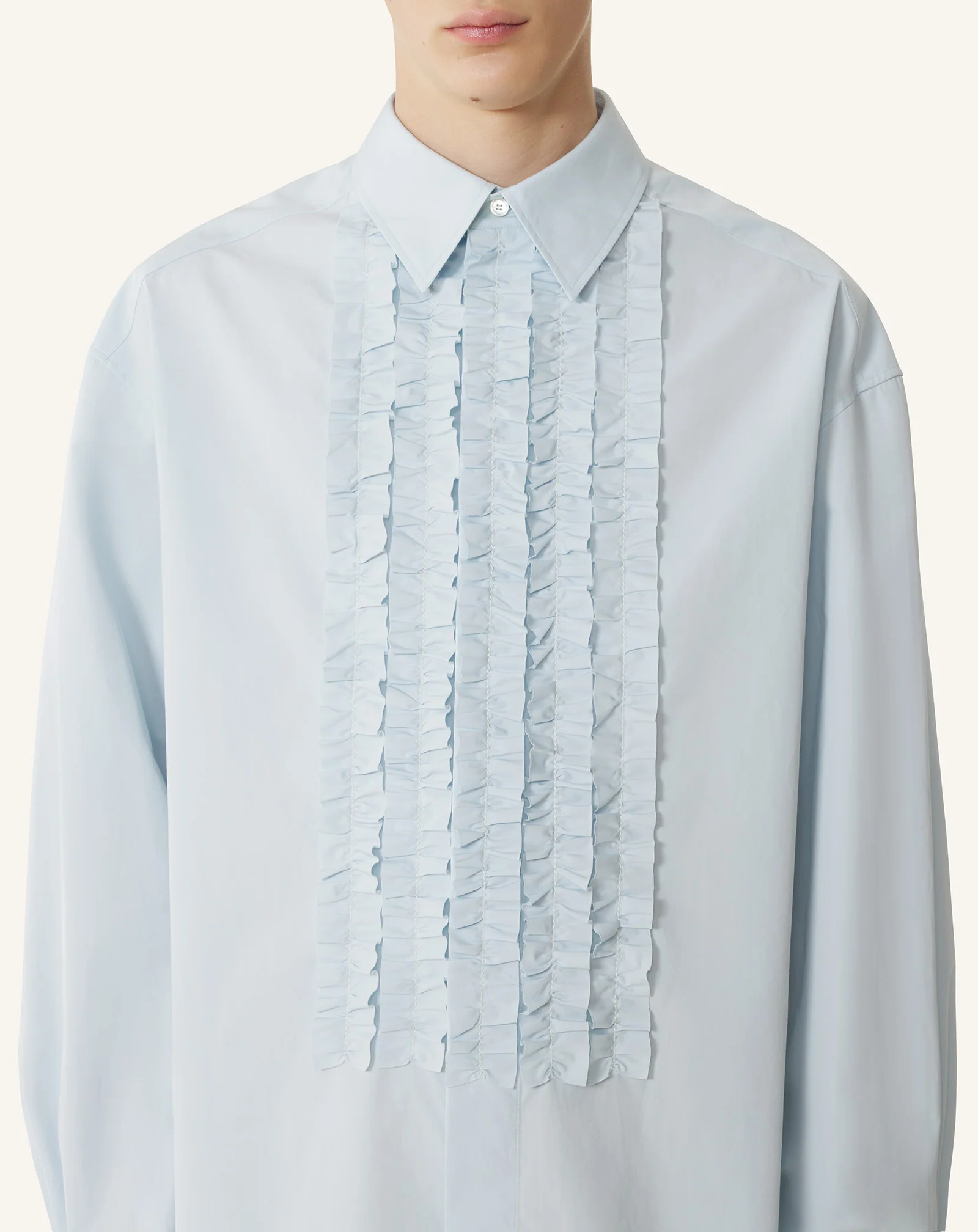 COTTON POPLIN BIB FRONT SHIRT - Image 5