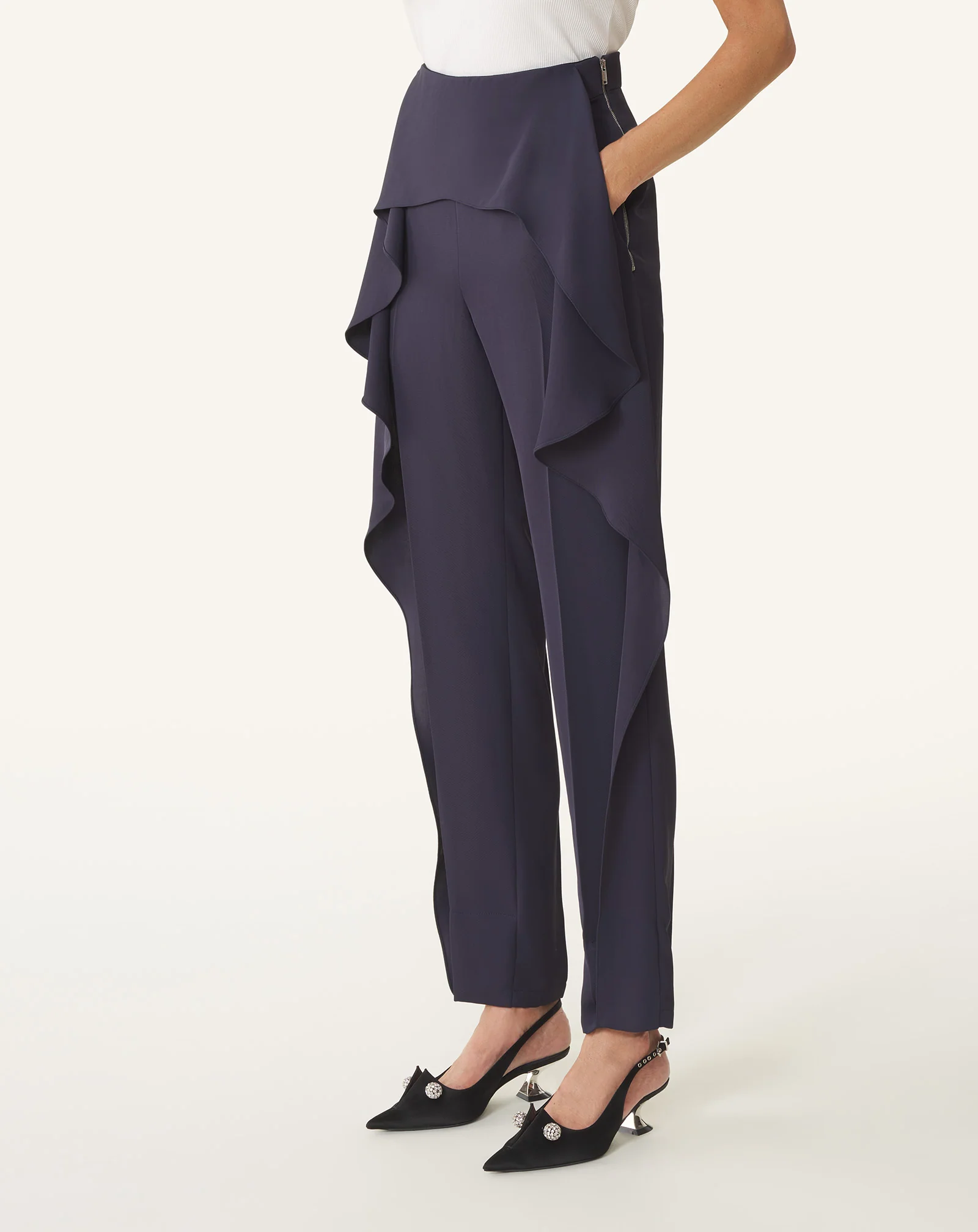 FRILLED TWILL PANTS - Image 3
