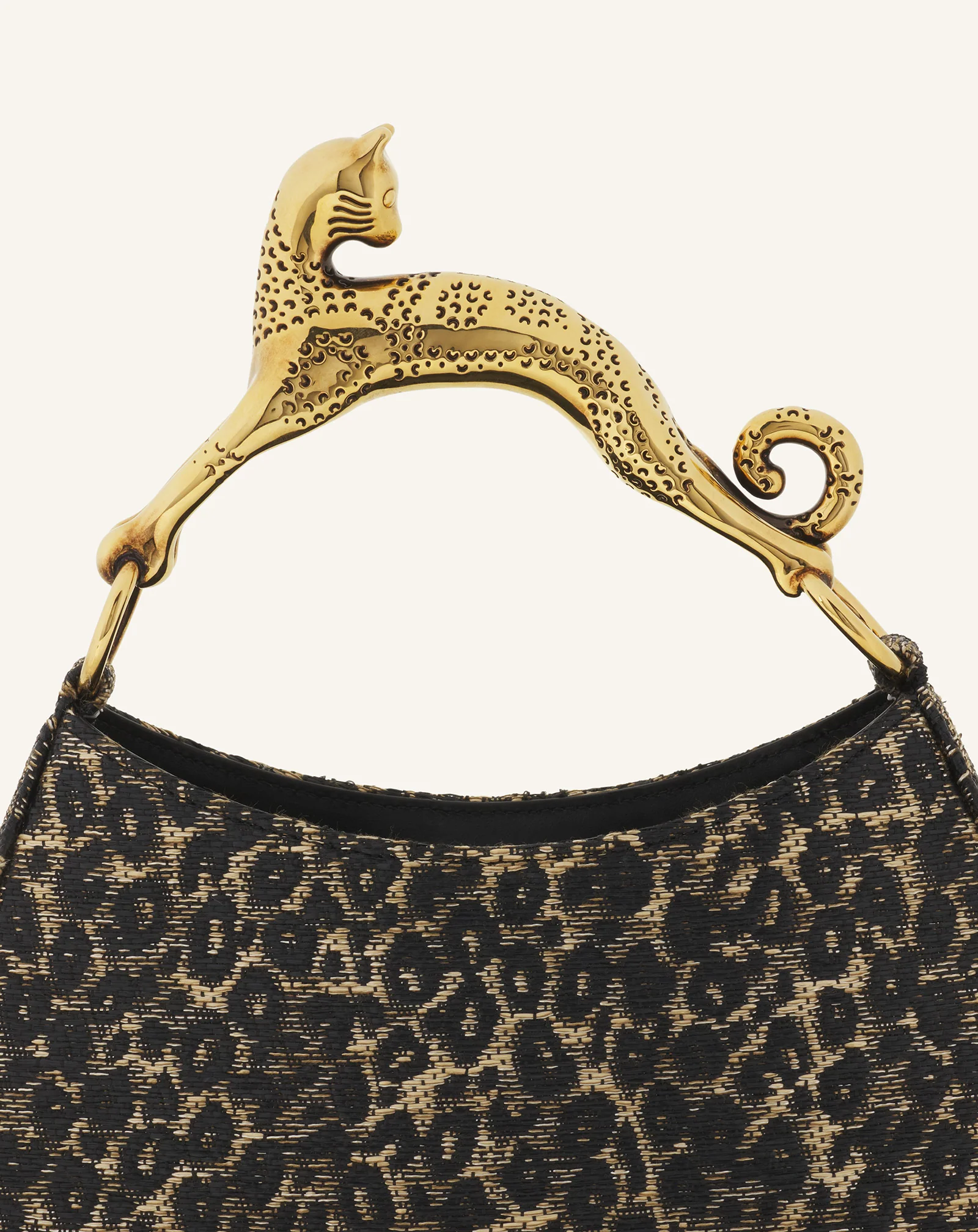 HOBO CAT BAG IN RAFFIA LEOPARD PRINT - Image 5