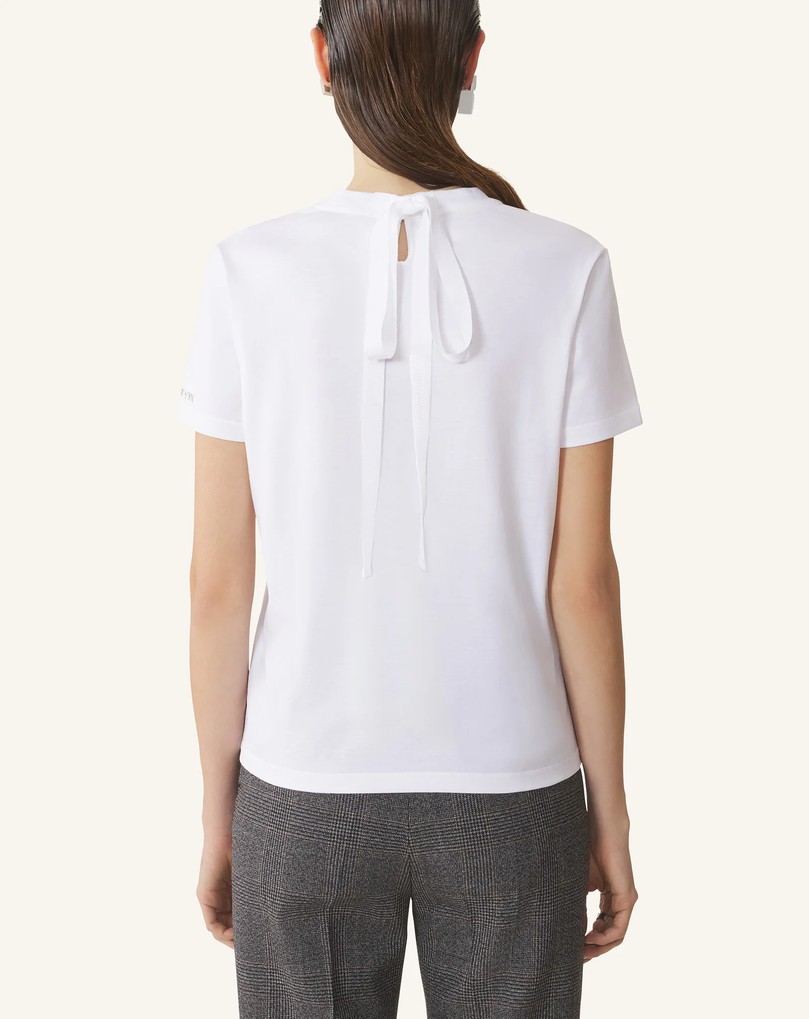 COTTON T-SHIRT WITH RIBBON DETAIL - Image 4