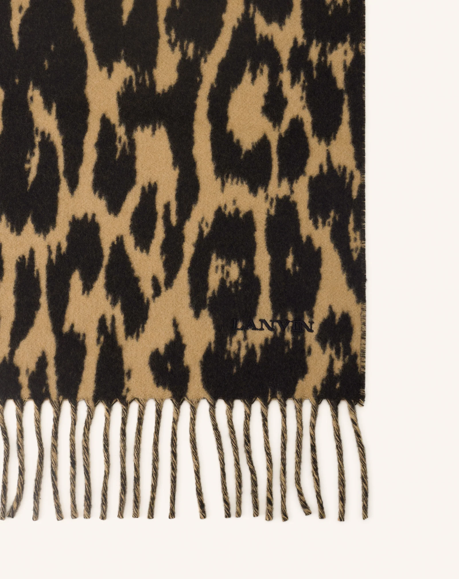 LEOPARD PRINT WOOL SCARF - Image 3