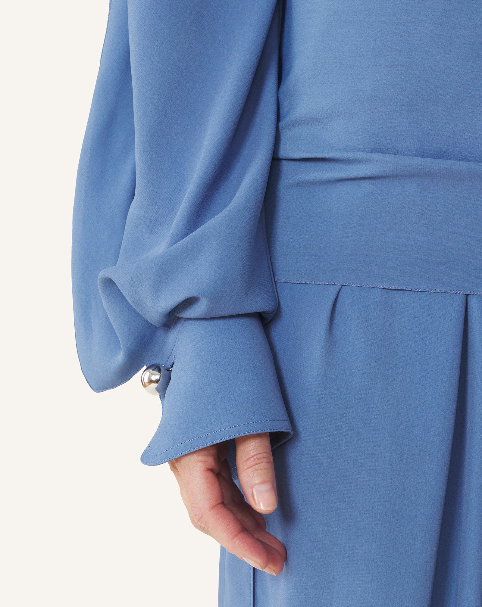 LONG-SLEEVED TOP IN CREPE DE CHINE - Image 5