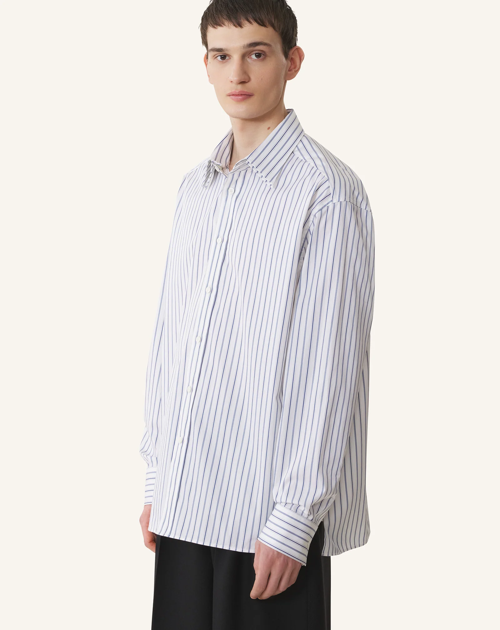 OVERSIZED STRIPED COTTON POPLIN SHIRT - Image 3