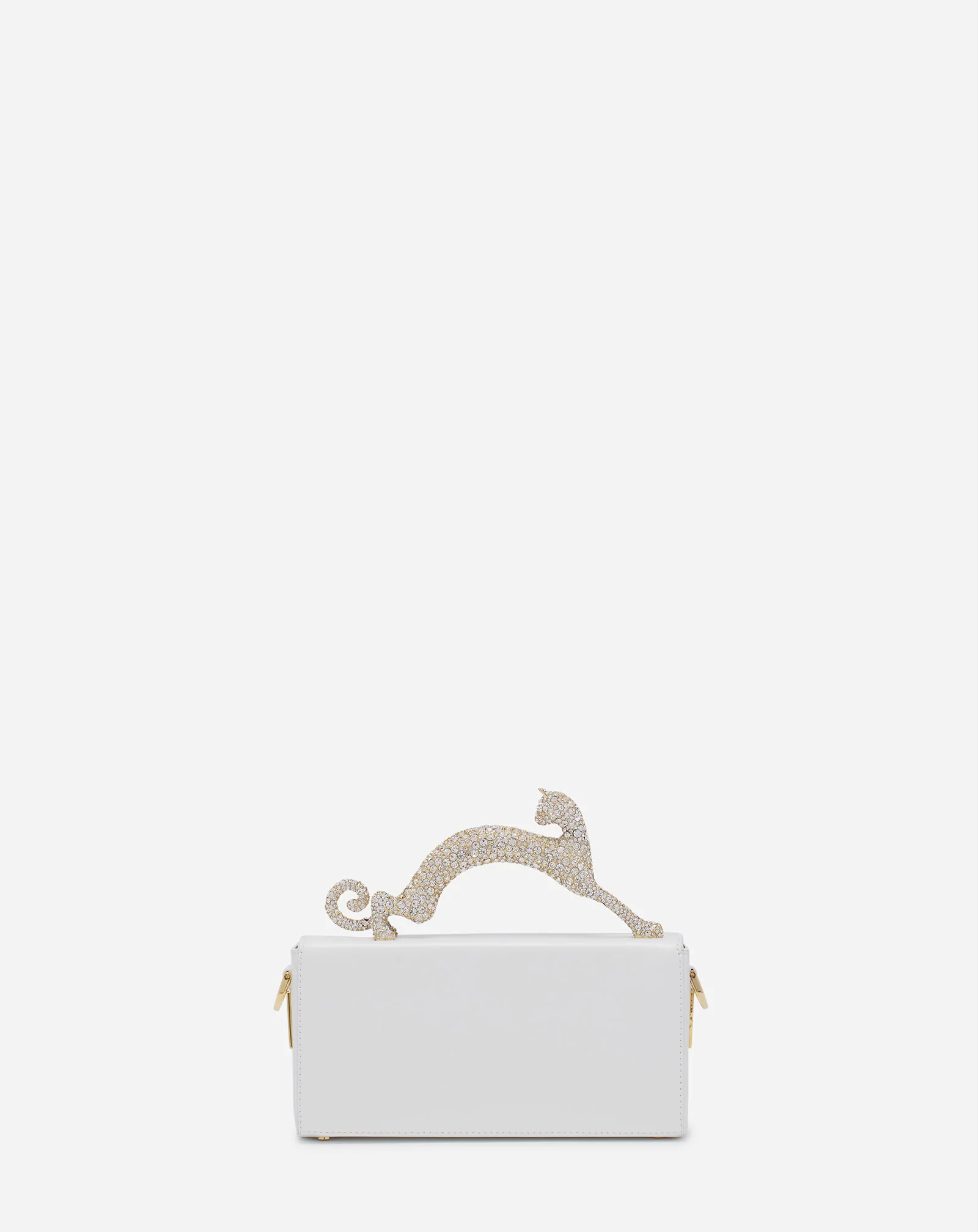 PENCIL CAT BAG IN LEATHER AND RHINESTONES - Image 3