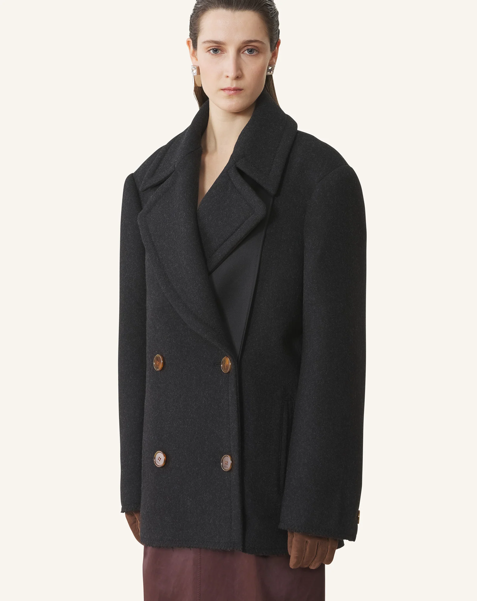 SHORT PEACOAT IN WOOL - Image 3
