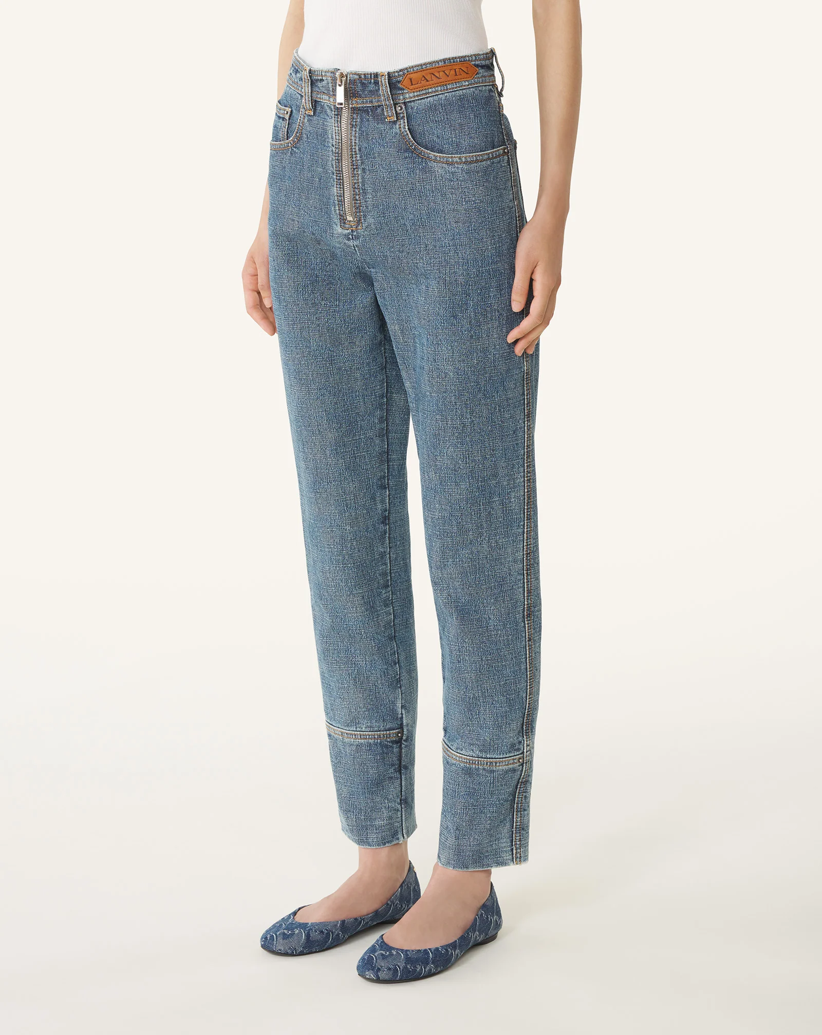 ZIPPED DENIM PANTS - Image 3