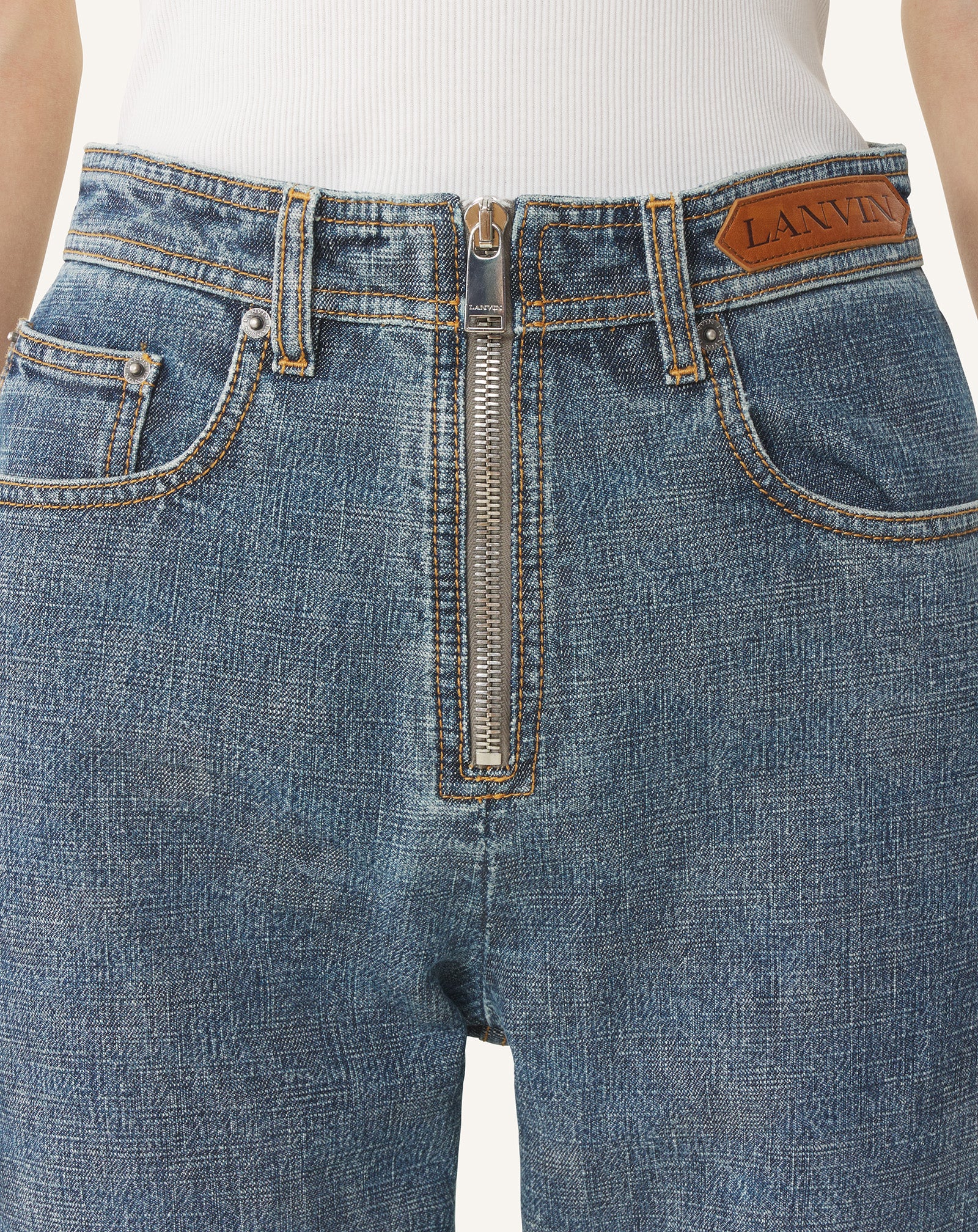 ZIPPED DENIM PANTS - Image 6